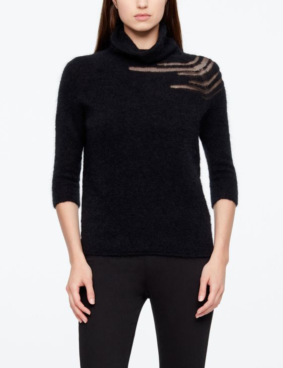 Sarah Pacini PULL MANCHES ¾ - DÉTAIL MESH