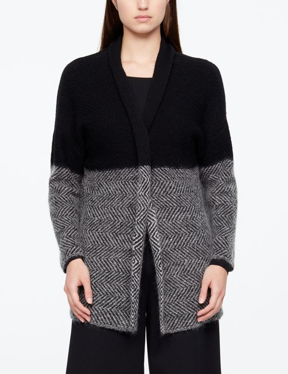 Sarah Pacini LANGE CARDIGAN - VISGRAAT