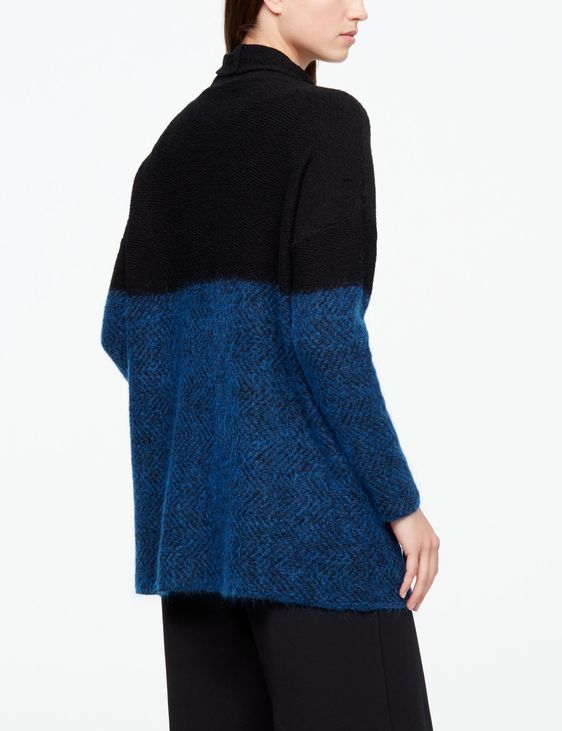 Sarah Pacini LANGER CARDIGAN - FISCHGRÄTENMUSTER