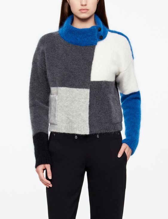 Sarah Pacini SHORT CARDIGAN - COLOR-BLOCK
