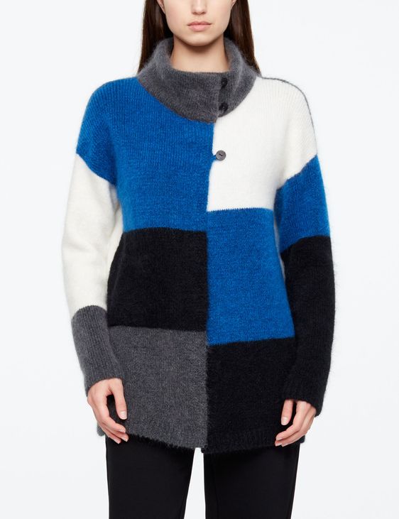 Sarah Pacini LANGER CARDIGAN - FARB-BLOCK