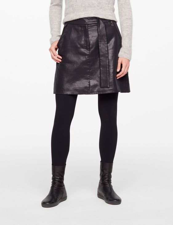 Sarah Pacini SHORT SKIRT - LEATHER SHEEN