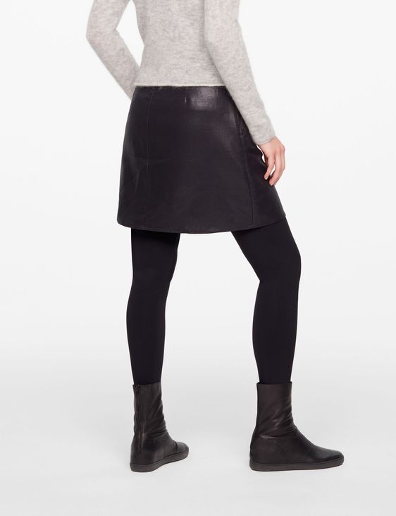 Sarah Pacini SHORT SKIRT - LEATHER SHEEN