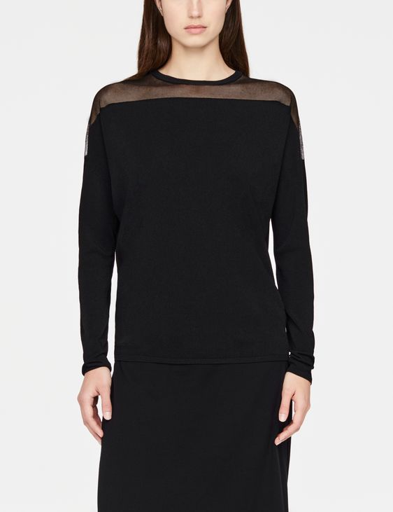 Sarah Pacini Rundhalspullover - Transparente Details