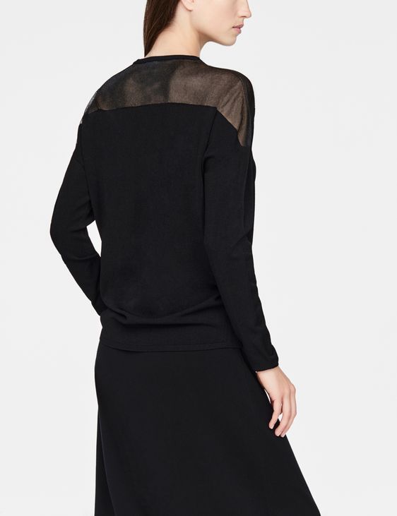 Sarah Pacini Rundhalspullover - Transparente Details