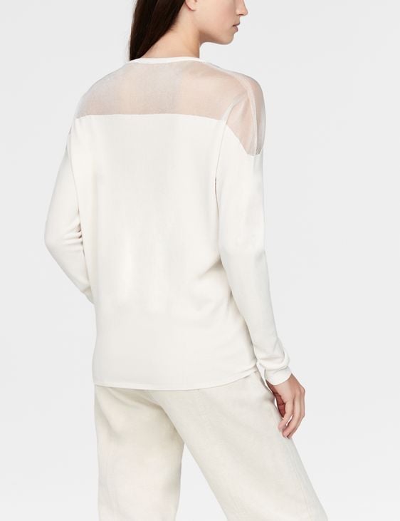 Sarah Pacini trui met ronde hals - doorschijnende details