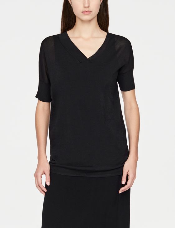 Sarah Pacini Mako cotton sweater - short sleeves