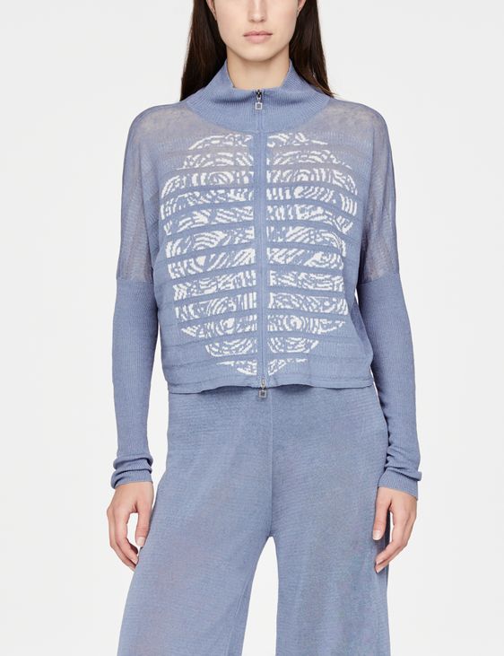Sarah Pacini Leinen-Strickjacke - Kurz