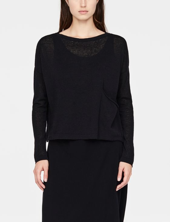 Sarah Pacini Linen-cotton sweater - cropped