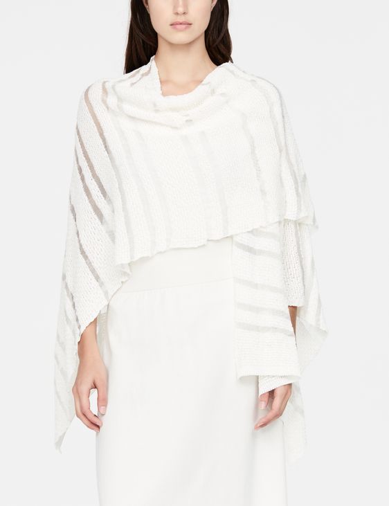 Sarah Pacini Leinenponcho - Sternstich