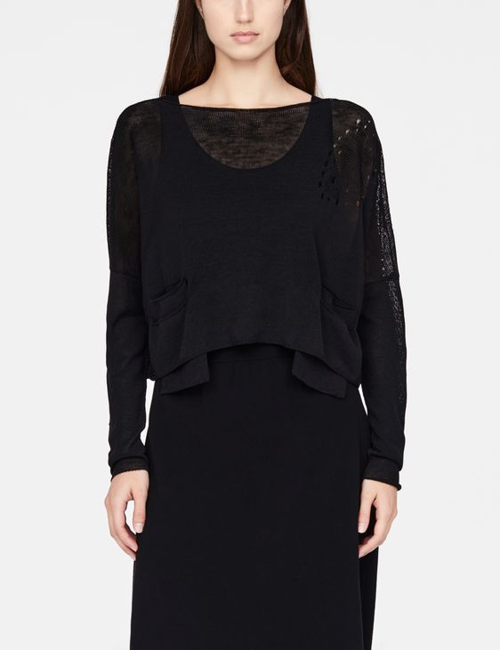 Sarah Pacini Cropped linen sweater - mandana