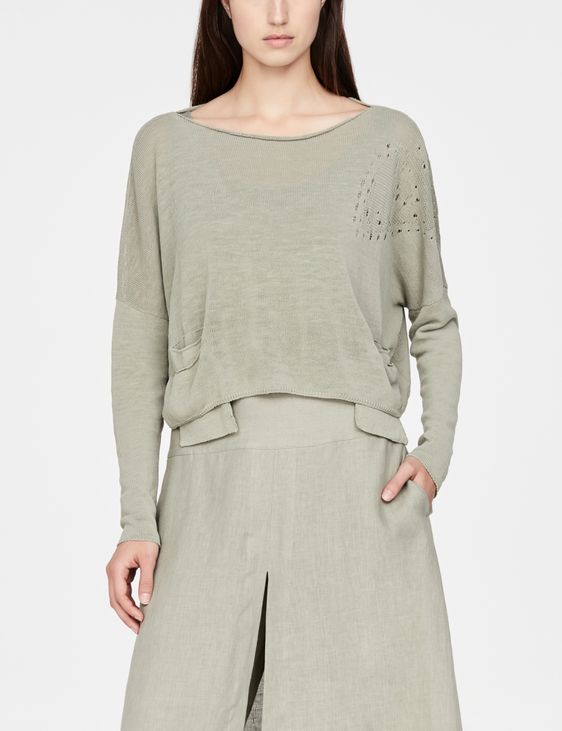 Sarah Pacini Cropped linen sweater - mandana