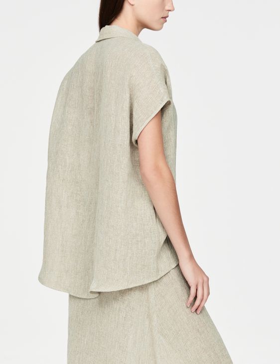 Sarah Pacini linnen hemd - ruw weefsel
