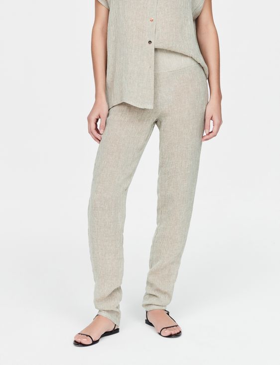 Sarah Pacini Linen pants - rustic weave