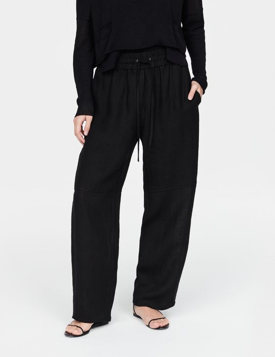 Sarah Pacini Pantalon en lin - cordon coulissant