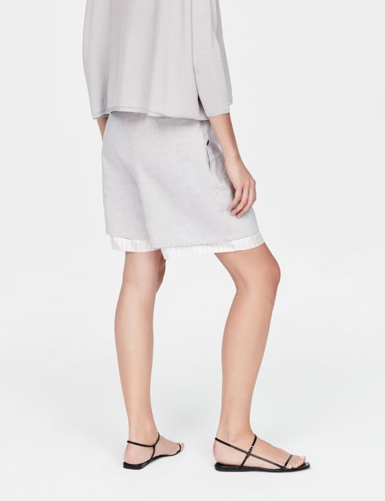 Sarah Pacini Bermudas en lin - rayures