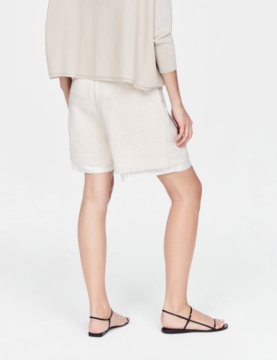 Sarah Pacini Bermudas en lin - rayures