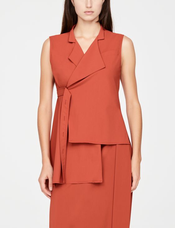 Sarah Pacini Ärmellose Jacke - Asymmetrisch