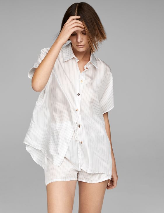 Sarah Pacini Licht hemd - strepen