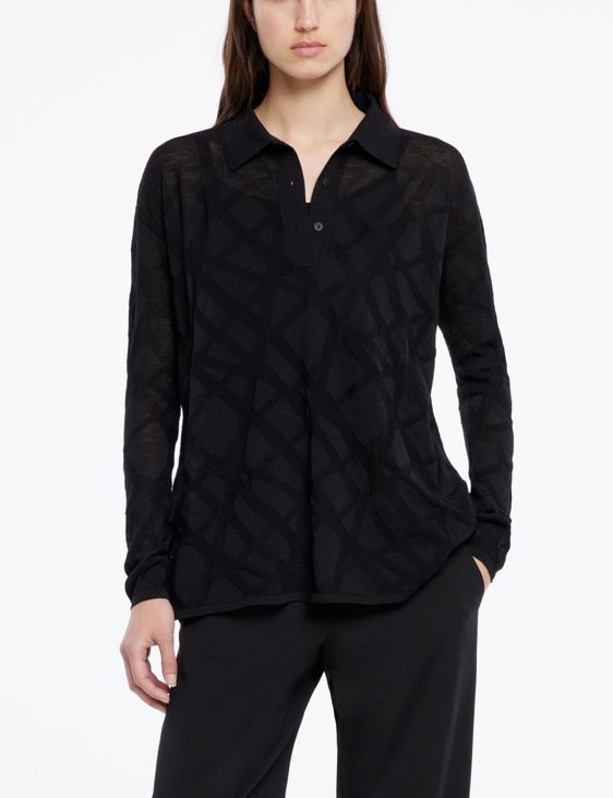 Sarah Pacini Merino sweater - polo style