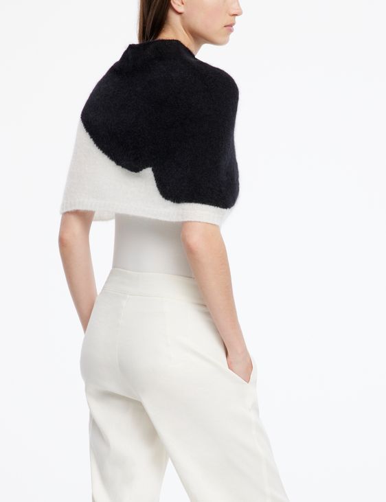 Sarah Pacini Poncho mohair-mérinos - style court