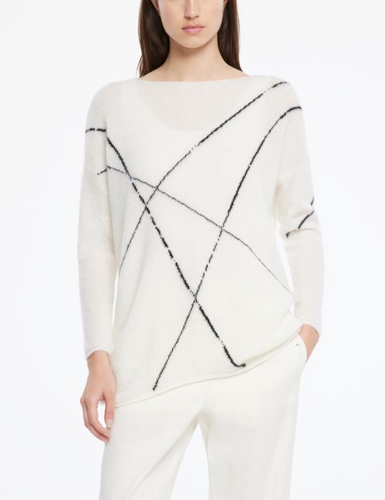 Sarah Pacini Pull long mohair-mérinos - lignes
