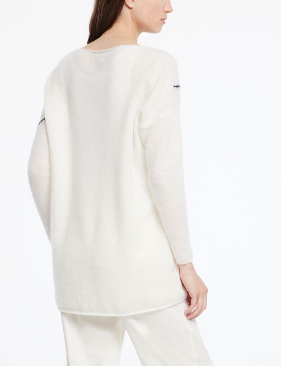 Sarah Pacini Pull long mohair-mérinos - lignes