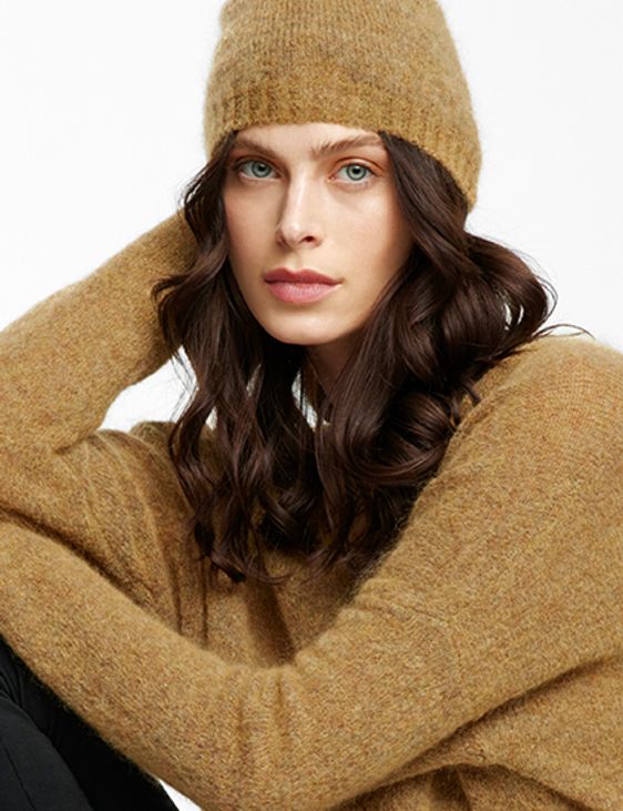 Sarah Pacini Gebreide mohair-merino muts