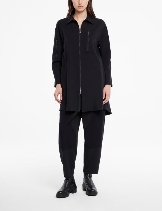 Sarah Pacini Kleid aus Gabardine - Details mit Reißverschluss