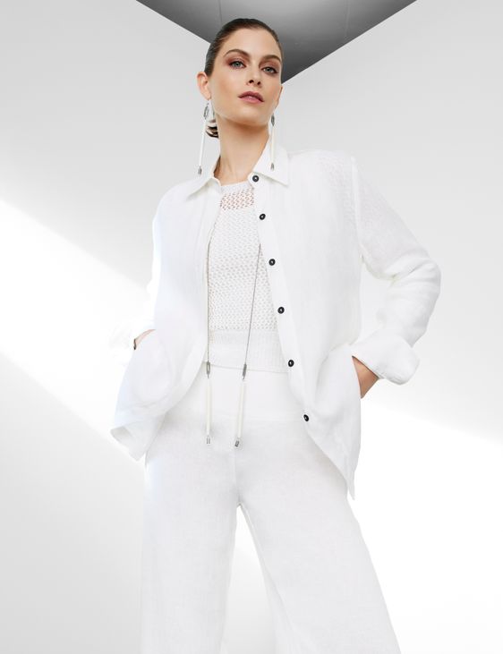 Sarah Pacini Long linen shirt