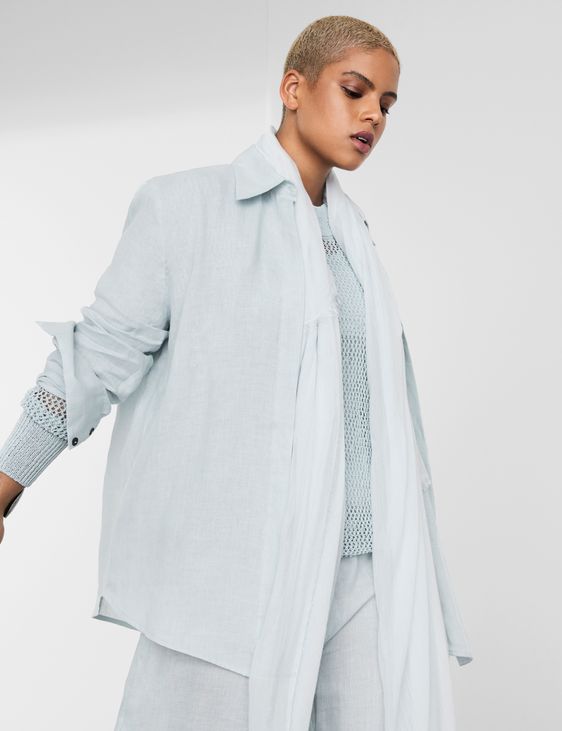Sarah Pacini Long linen shirt