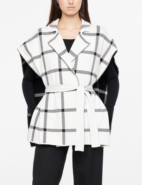 Sarah Pacini Poncho - à carreaux