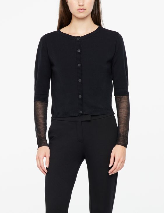 Sarah Pacini Cropped cardigan - veil layer