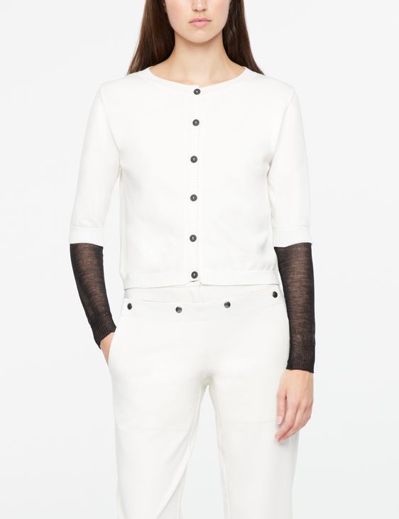 Sarah Pacini Cropped cardigan - veil layer