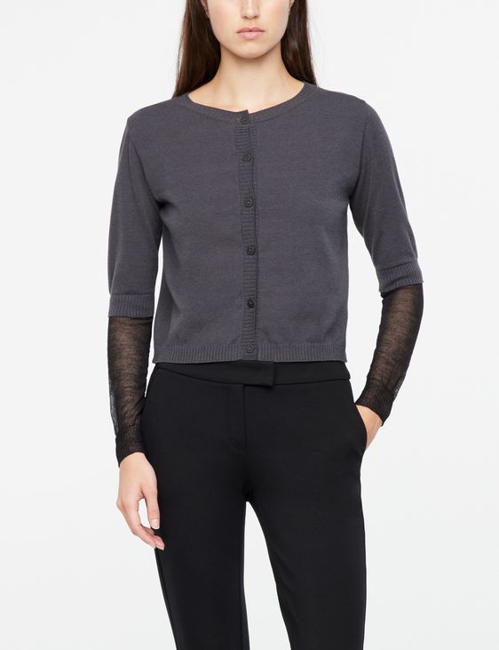 Sarah Pacini Cropped cardigan - veil layer