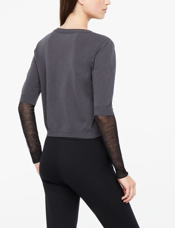 Sarah Pacini Cropped cardigan - veil layer