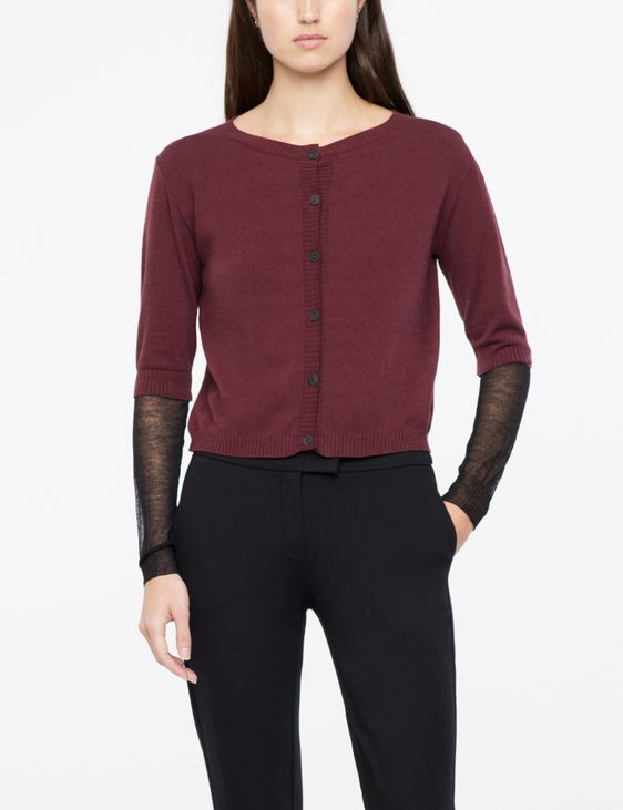Sarah Pacini Cropped cardigan - veil layer