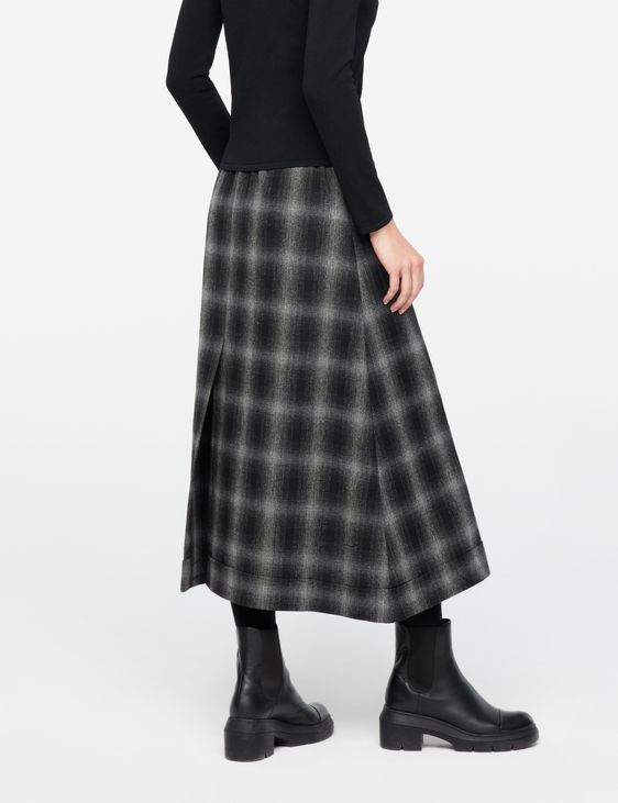 Sarah Pacini Maxi skirt - checkered flannel