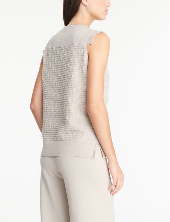 Sarah Pacini Embossed sweater - sleeveless