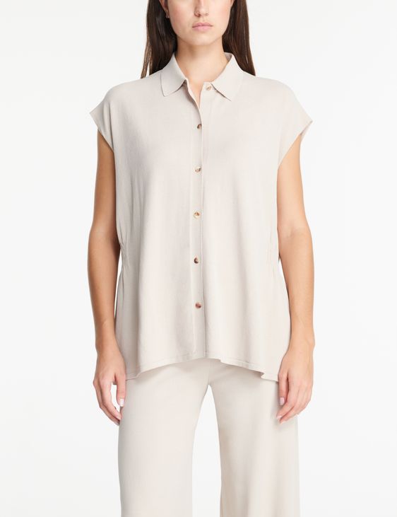 Sarah Pacini Mouwloos shirt - zijsplitten