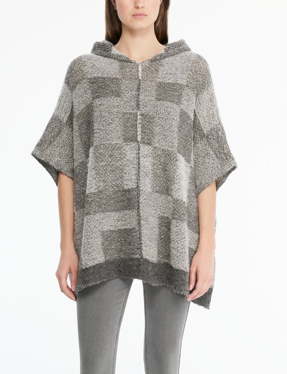 Sarah Pacini Poncho rustique - À carreaux
