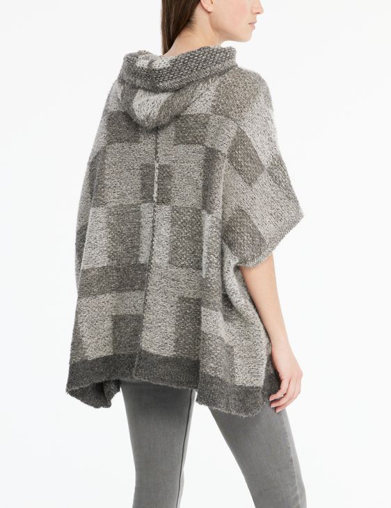 Sarah Pacini Poncho rustique - À carreaux
