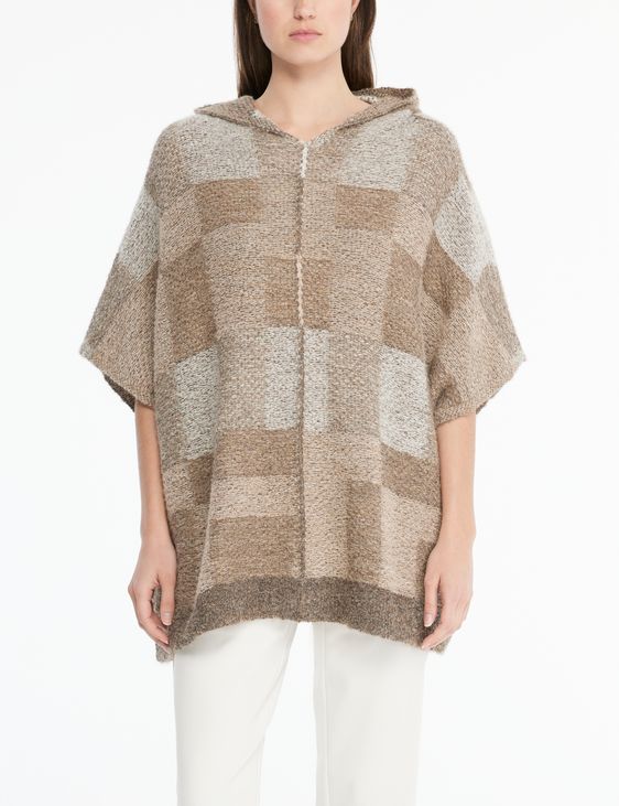 Sarah Pacini Poncho rustique - À carreaux