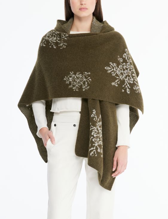 Sarah Pacini Poncho - snowflake jacquard