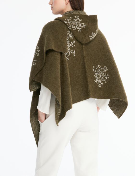 Sarah Pacini Poncho - snowflake jacquard