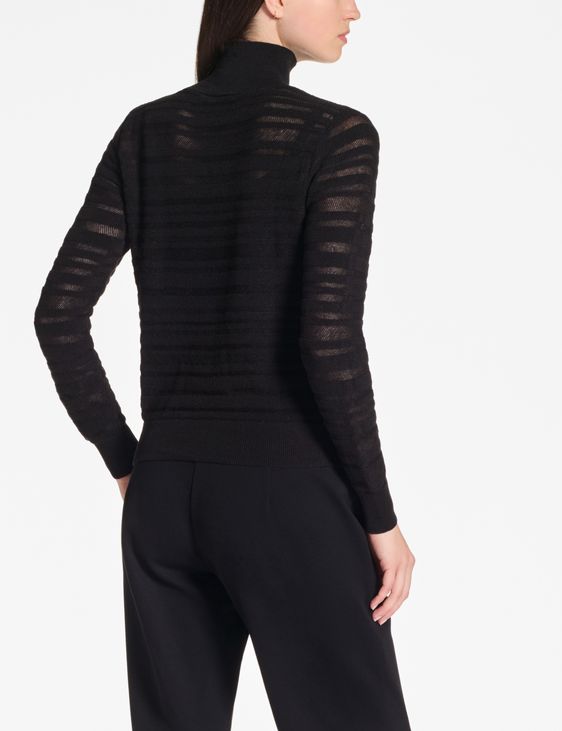 Sarah Pacini Mockneck sweater – 3D stripes