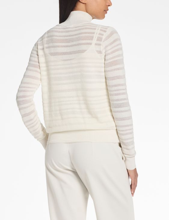 Sarah Pacini Mockneck sweater – 3D stripes