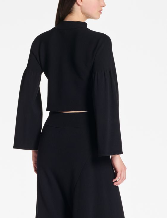 Sarah Pacini Cropped sweater – tulip sleeves