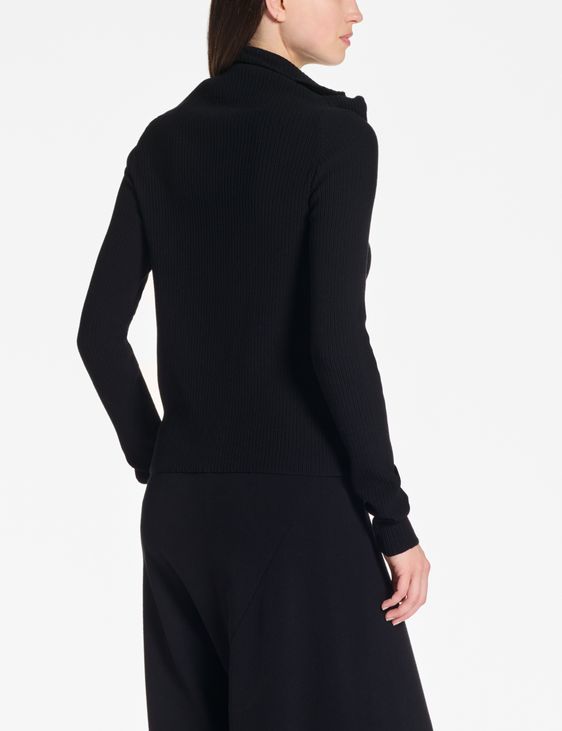 Sarah Pacini Asymmetrischer Pullover – originelles Bündchen