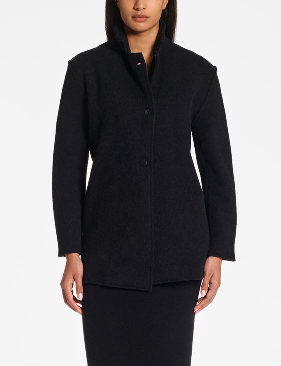 Sarah Pacini Merino Mantel – Coupé-Netz-Verarbeitung